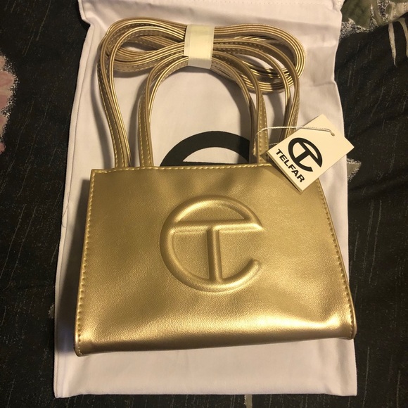 Telfar small gold shopping bag Clearance